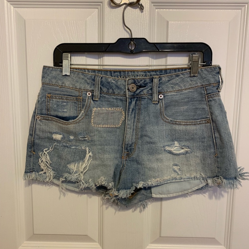 AE High Rise Shortie Denim Shorts